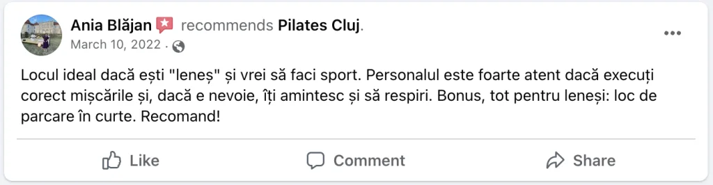 Recenzie Facebook - Ania Blăjan