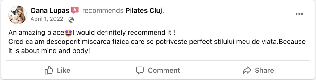 Recenzie Facebook - Oana Lupaș