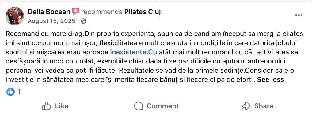 Recenzie Facebook - Delia Bocean